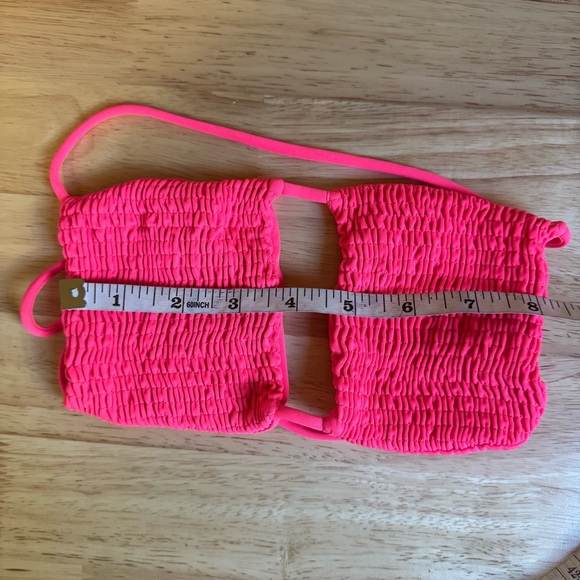 Indah Neon Pink Ruched Strapless Bandeau Bikini Top - Picture 2 of 5